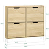 Sapateira estreita SoBuy FSR100-N com 4 abas, cor natural