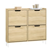Sapateira estreita SoBuy FSR100-N com 4 abas, cor natural