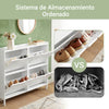Sapateira SoBuy FSR100-W com 4 abas 100 x 19 x 91 cm, pré-venda, branca