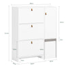 Sapateira SoBuy FSR107-W com 3 abas, 1 porta e 1 banco