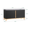 Banco de arrumação SoBuy FSR117-SCH com 2 portas, preto