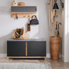 Banco de arrumação SoBuy FSR117-SCH com 2 portas, preto