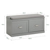SoBuy FSR131-HG Banco Zapatero con 2 Estantes y 2 Puertas