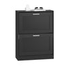 SoBuy FSR137-SCH Sapateira estreita com 2 abas 60 x 25 x 80 cm preta