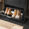 SoBuy FSR137-SCH Sapateira estreita com 2 abas 60 x 25 x 80 cm preta