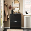 SoBuy FSR137-SCH Sapateira estreita com 2 abas 60 x 25 x 80 cm preta