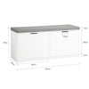 SoBuy FSR147-W Banco Zapatero con 2 Solapas 105 x 35 x 48 cm Blanco