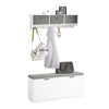 SoBuy FSR147-W+FRG282-W Sapateira de corredor com bengaleiro, branca