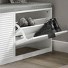 SoBuy FSR147-W+FRG282-W Sapateira de corredor com bengaleiro, branca