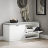 SoBuy FSR147-W Banco Zapatero con 2 Solapas 105 x 35 x 48 cm Blanco