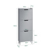 SoBuy FSR151-H-HG Sapateira estreita com 3 abas cinzenta