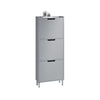 SoBuy FSR151-H-HG Sapateira estreita com 3 abas cinzenta