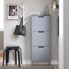 SoBuy FSR151-H-HG Sapateira estreita com 3 abas cinzenta