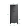 SoBuy FSR151-H-SCH Sapateira estreita com 3 abas preta