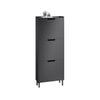 SoBuy FSR151-H-SCH Sapateira estreita com 3 abas preta