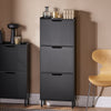 SoBuy FSR151-H-SCH Sapateira estreita com 3 abas preta