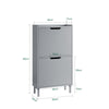 SoBuy FSR151-HG Sapateira estreita com 2 abas cinzenta