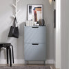SoBuy FSR151-HG Sapateira estreita com 2 abas cinzenta