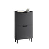 SoBuy FSR151-SCH Zapatero Estrecho con 2 Solapas Negro
