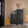 SoBuy FSR151-SCH Zapatero Estrecho con 2 Solapas Negro