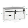 SoBuy FSR153-W Banco Zapatero con Puerta Corrediza de Granero