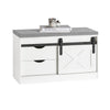 SoBuy FSR153-W Banco Zapatero con Puerta Corrediza de Granero