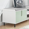SoBuy FSR158-GR Banco Zapatero de Entrada con 2 Puertas Verde y Blanco