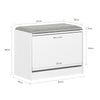 Banco de sapatos SoBuy FSR16-HG com 1 aba branca 60x30x46 cm branco e cinzento