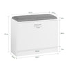 SoBuy FSR16-KW Sapateira estreita com 1 aba branca 60 x 24 x 47 cm