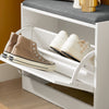 SoBuy FSR16-KW Sapateira estreita com 1 aba branca 60 x 24 x 47 cm