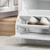 SoBuy FSR16-W Banco Zapatero con 1 solapas Blanco