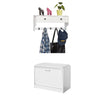 SoBuy FSR16-W+FRG178-W Sapateira de corredor com bengaleiro