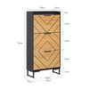 SoBuy FSR164-SCH Zapatero Estrecho con 3 Solapas Negro y Natural 62x24x125 cm