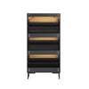 SoBuy FSR164-SCH Zapatero Estrecho con 3 Solapas Negro y Natural 62x24x125 cm