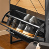 SoBuy FSR164-SCH Zapatero Estrecho con 3 Solapas Negro y Natural 62x24x125 cm