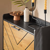 SoBuy FSR164-SCH Zapatero Estrecho con 3 Solapas Negro y Natural 62x24x125 cm