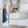 SoBuy FSR165-KW Sapateira com 2 abas branca 61 x 26 x 81 cm