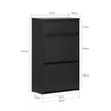 SoBuy FSR165-SCH Sapateira com 2 abas e 1 gaveta preta 61 x 26 x 101 cm