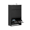 SoBuy FSR165-SCH Sapateira com 2 abas e 1 gaveta preta 61 x 26 x 101 cm