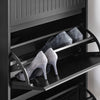 SoBuy FSR165-SCH Sapateira com 2 abas e 1 gaveta preta 61 x 26 x 101 cm