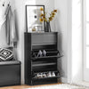 SoBuy FSR165-SCH Sapateira com 2 abas e 1 gaveta preta 61 x 26 x 101 cm