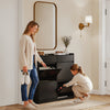 SoBuy FSR169-SCH Zapatero Estrecho 19cm con 4 Abatibles y 2 Cajones Negro