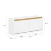 SoBuy FSR171-W Banco Zapatero con 2 Solapas para Entrada Dormitorio Blanco
