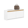 SoBuy FSR171-W Banco Zapatero con 2 Solapas para Entrada Dormitorio Blanco
