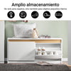 SoBuy FSR171-W Banco Zapatero con 2 Solapas para Entrada Dormitorio Blanco