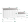 Banco para sapatos SoBuy FSR172-W com 2 lugares, 1 gaveta e 2 portas 100 x 35 x 42 cm branco