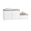 Banco para sapatos SoBuy FSR172-W com 2 lugares, 1 gaveta e 2 portas 100 x 35 x 42 cm branco