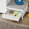 Banco para sapatos SoBuy FSR172-W com 2 lugares, 1 gaveta e 2 portas 100 x 35 x 42 cm branco