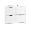 Organizador de sapatos SoBuy FSR177-LW com 4 abas, branco, 100 x 19 x 91 cm