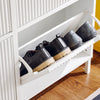 Organizador de sapatos SoBuy FSR177-LW com 4 abas, branco, 100 x 19 x 91 cm
